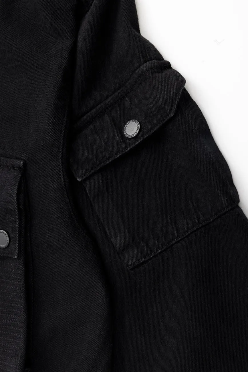 Cotton Twill Shacket // Black