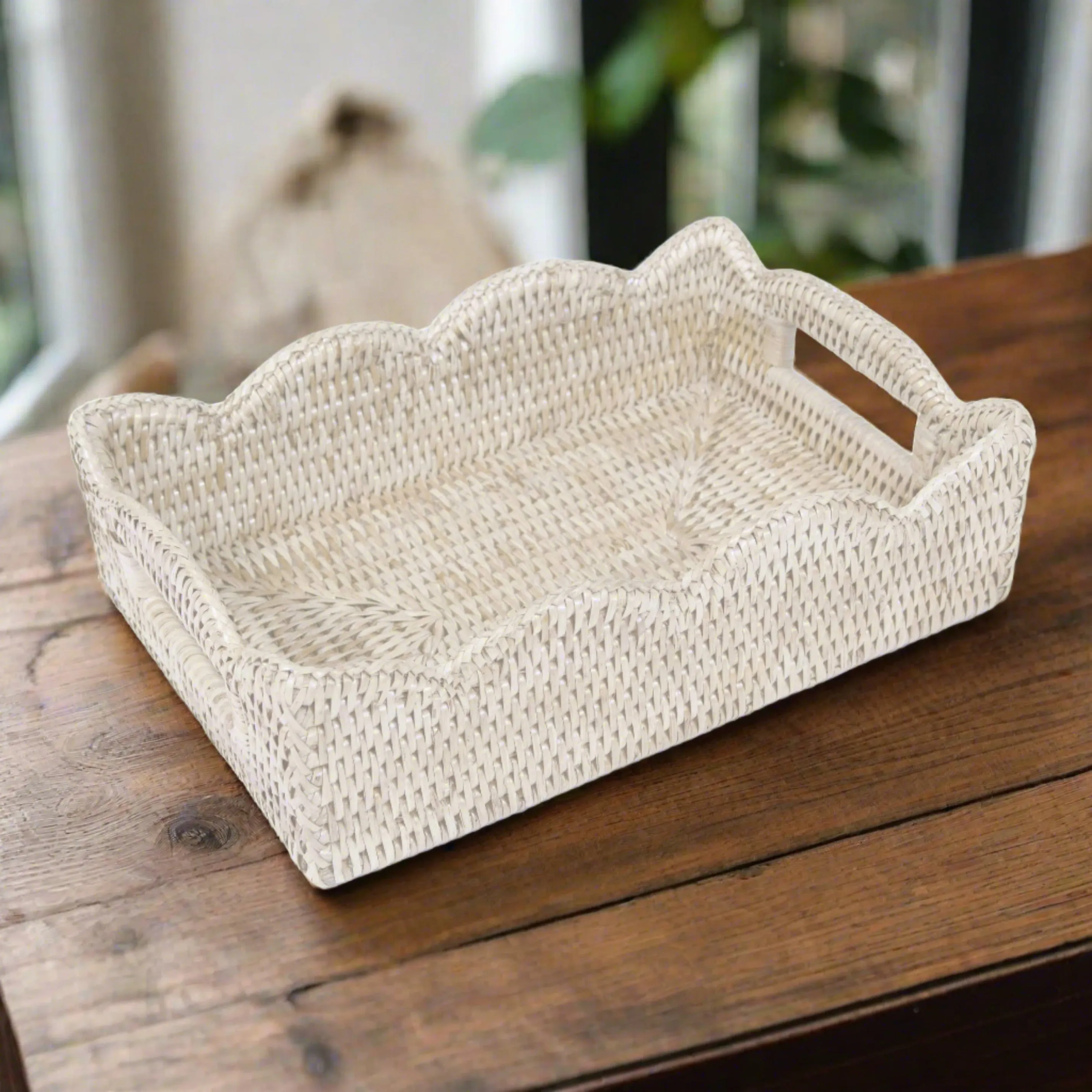 Cream 'Rattan' Tray Collection