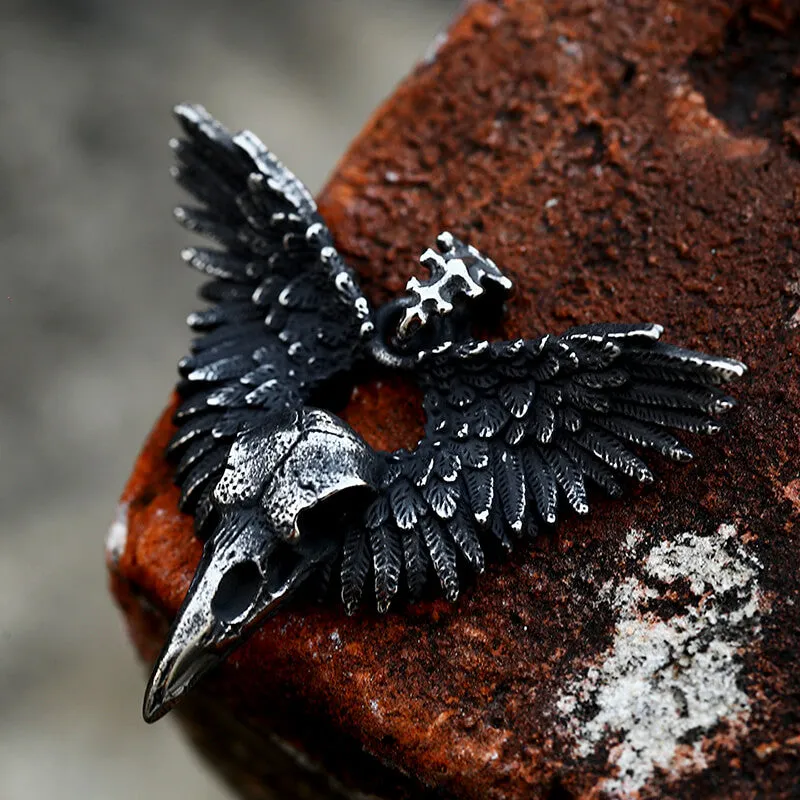 Crow Witcher Stainless Steel Pendant