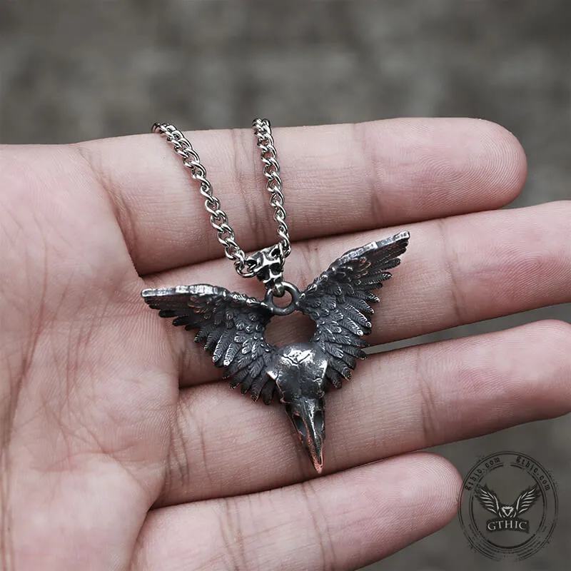 Crow Witcher Stainless Steel Pendant