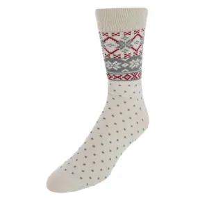 CTM® Men's Crew Snowflake Christmas Novelty Sock (1 Pair)