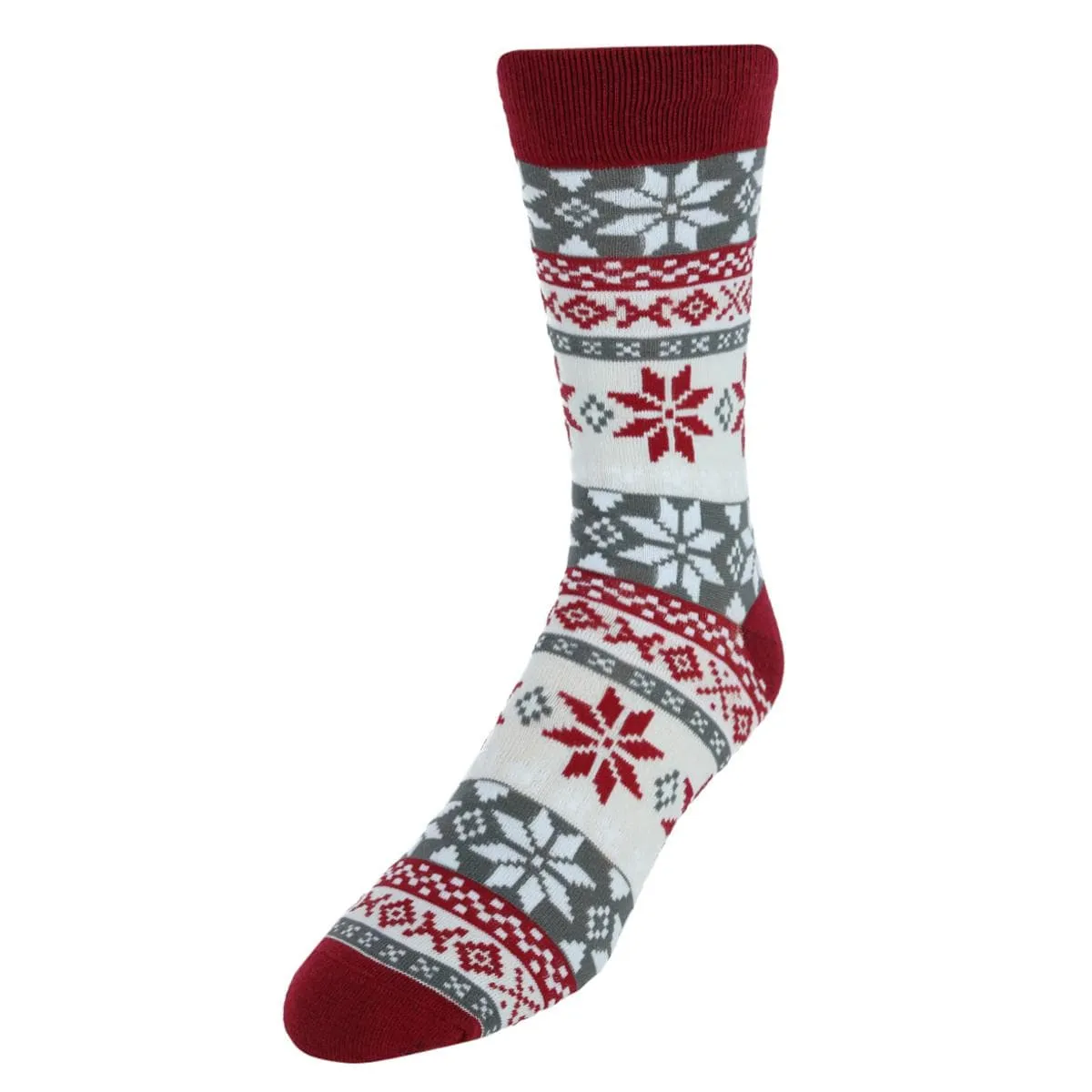 CTM® Men's Crew Snowflake Christmas Novelty Sock (1 Pair)