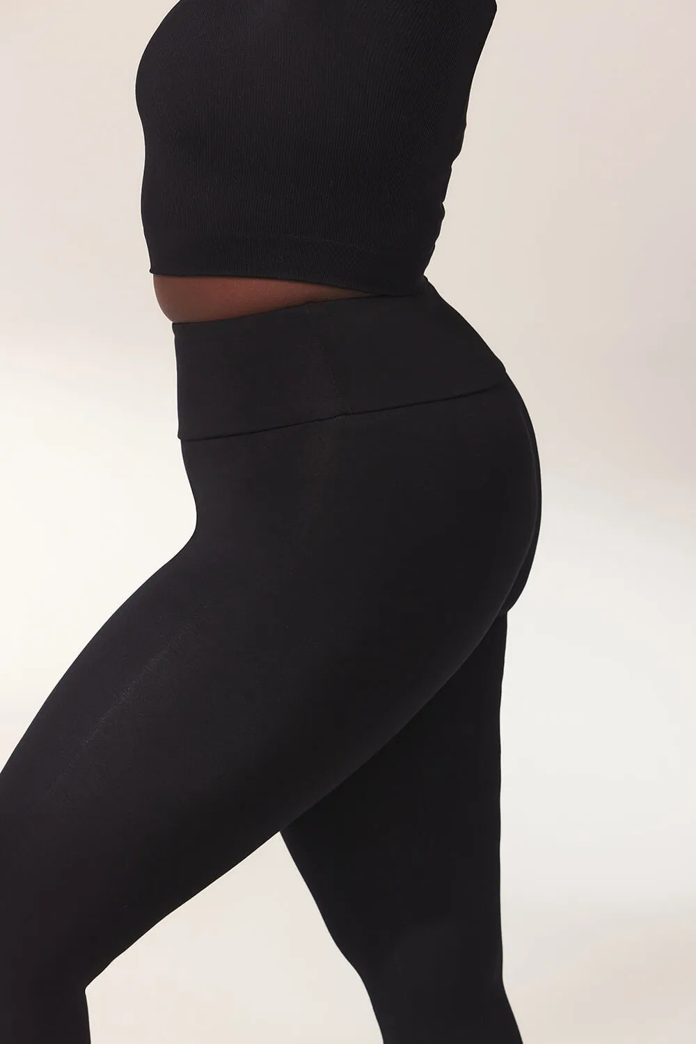 Curve Lightweight Everyday High Waisted Leggings - Black