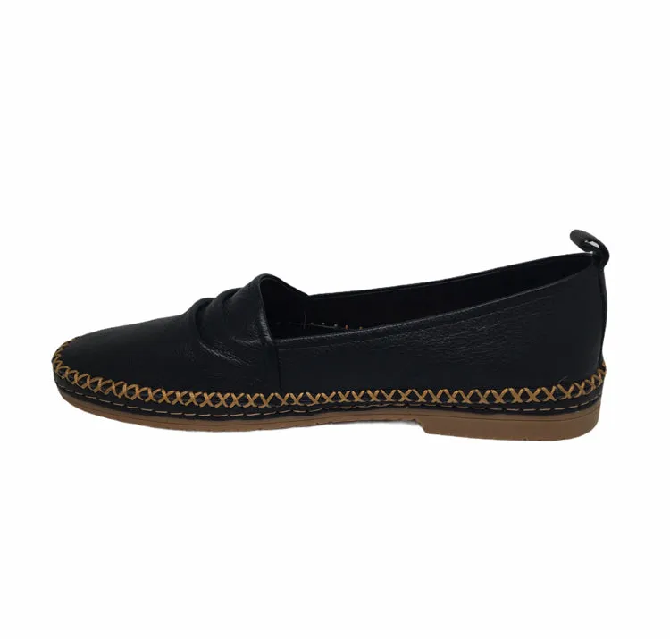 Django & Juliette Vaden Leather Slip On ~ Black ~ Tan