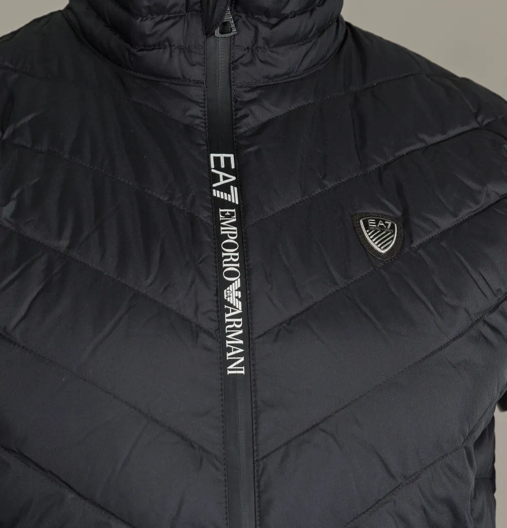 EA7 Padded Woven Down Gilet Black