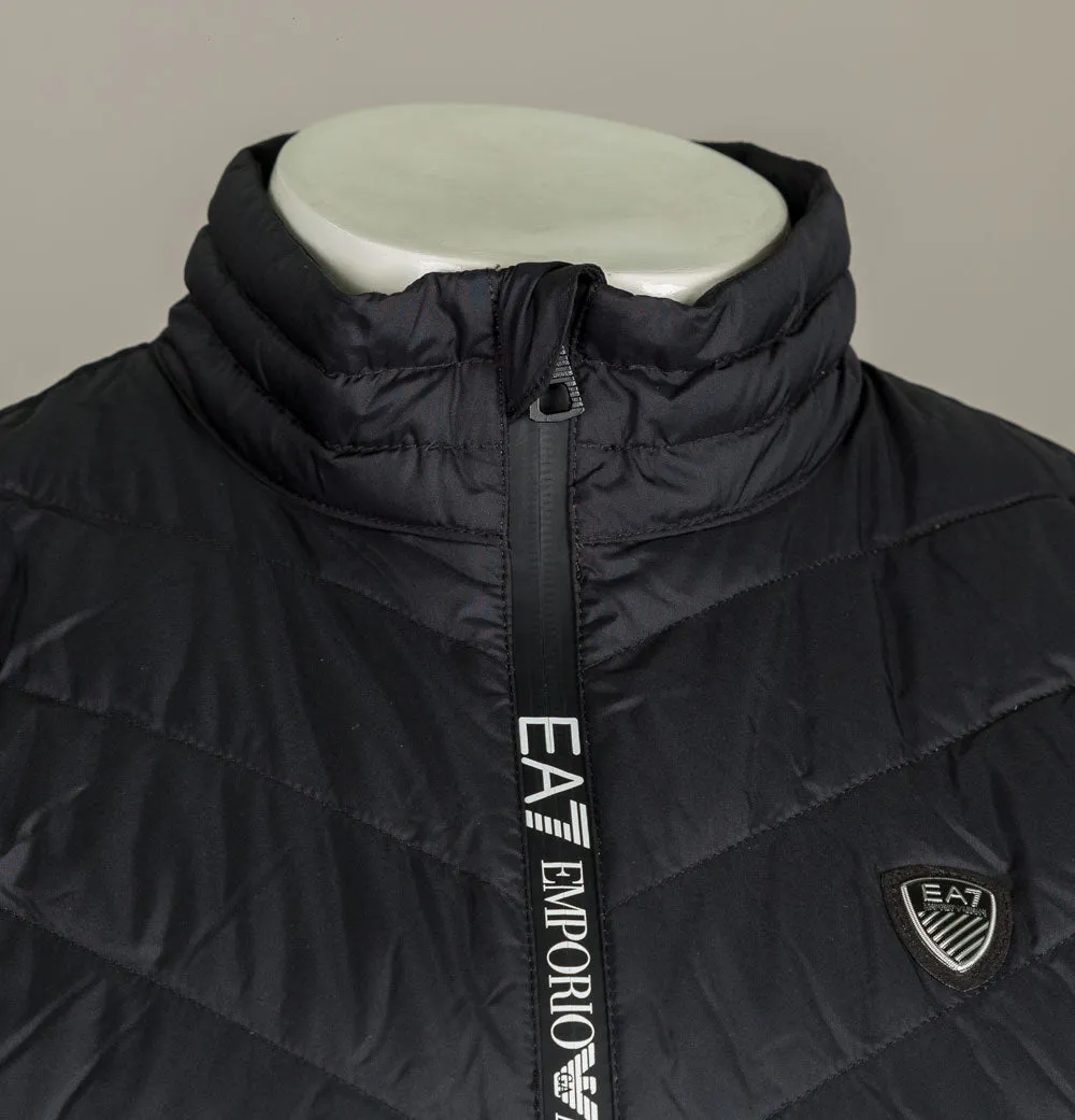 EA7 Padded Woven Down Gilet Black