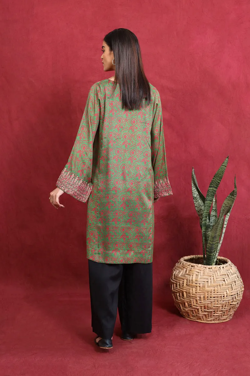 Ethnic Geo Green Kurta