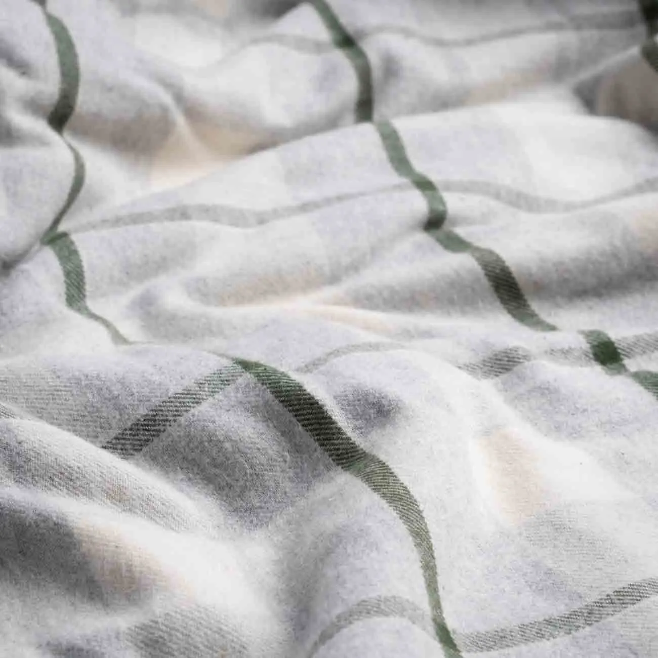 Fern Green Check Brushed Cotton Fitted Sheet