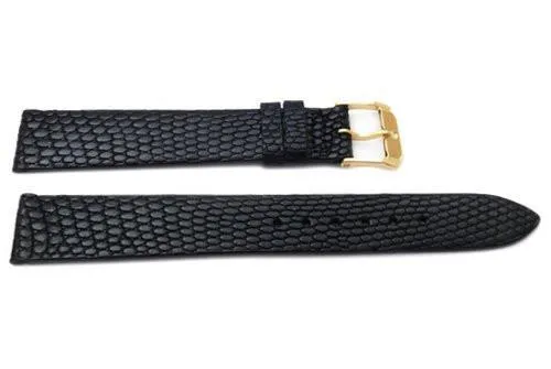 FITS  Movado 16mm Black Genuine Tropic Lizard Watch Strap