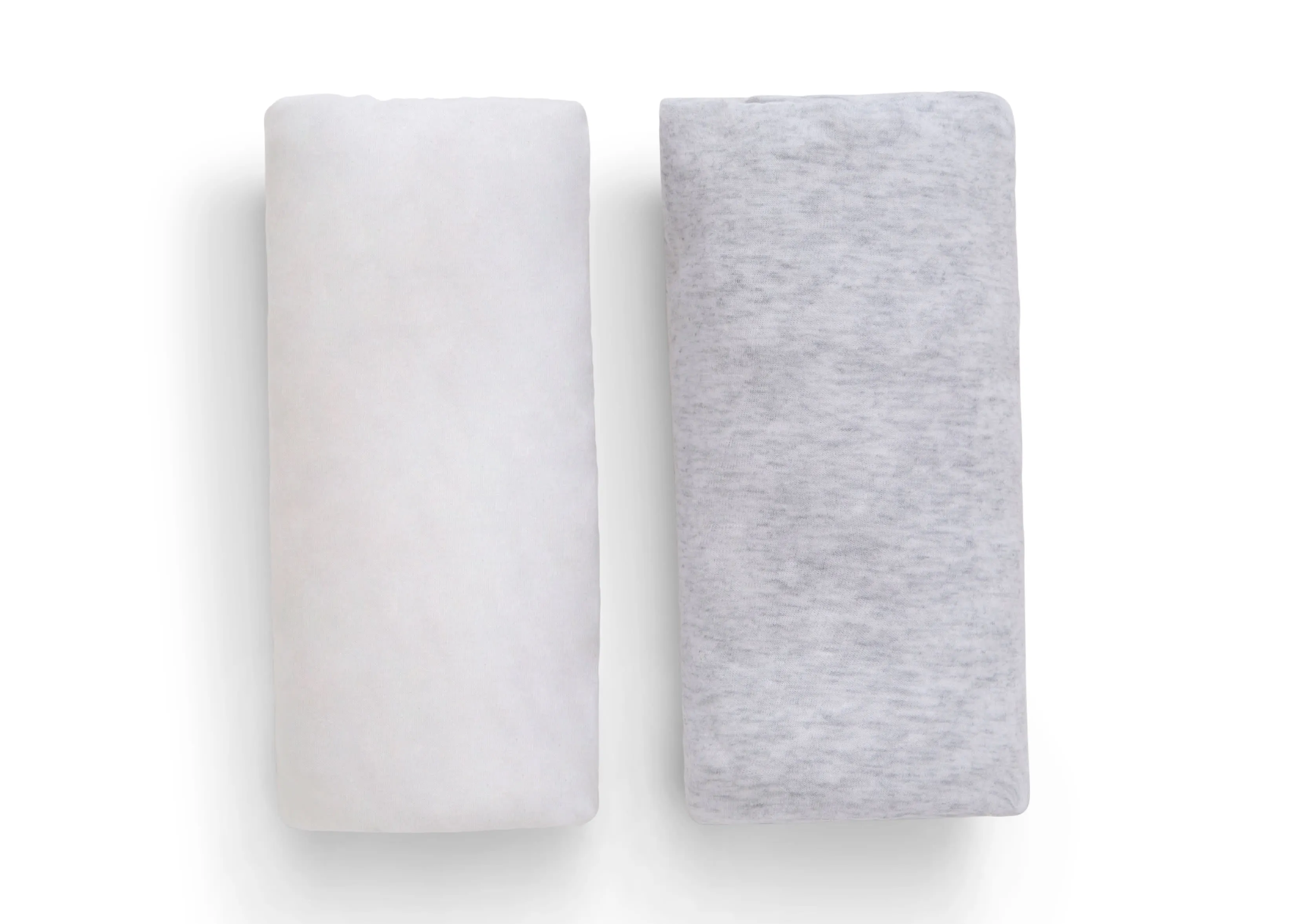 Fitted Crib Sheets - 2 Pack, White & Heather Grey