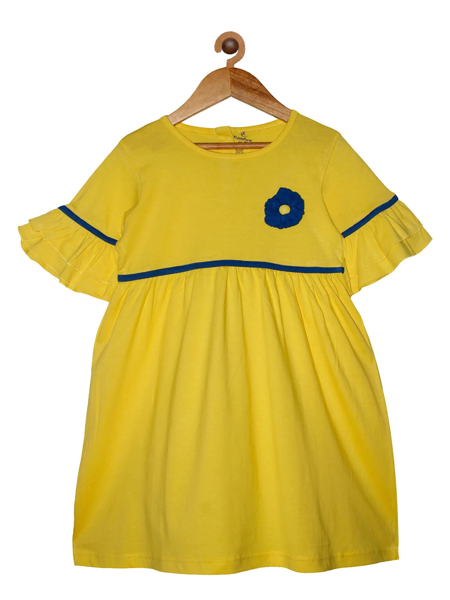 Girls Jersey Dress with Frill Bell sleeves