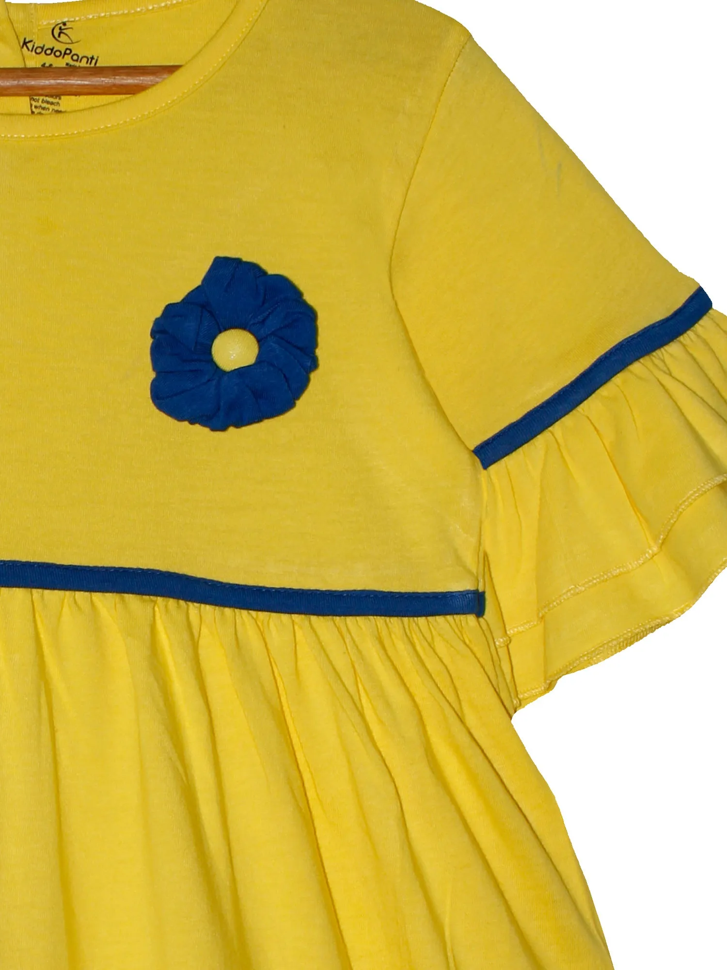 Girls Jersey Dress with Frill Bell sleeves