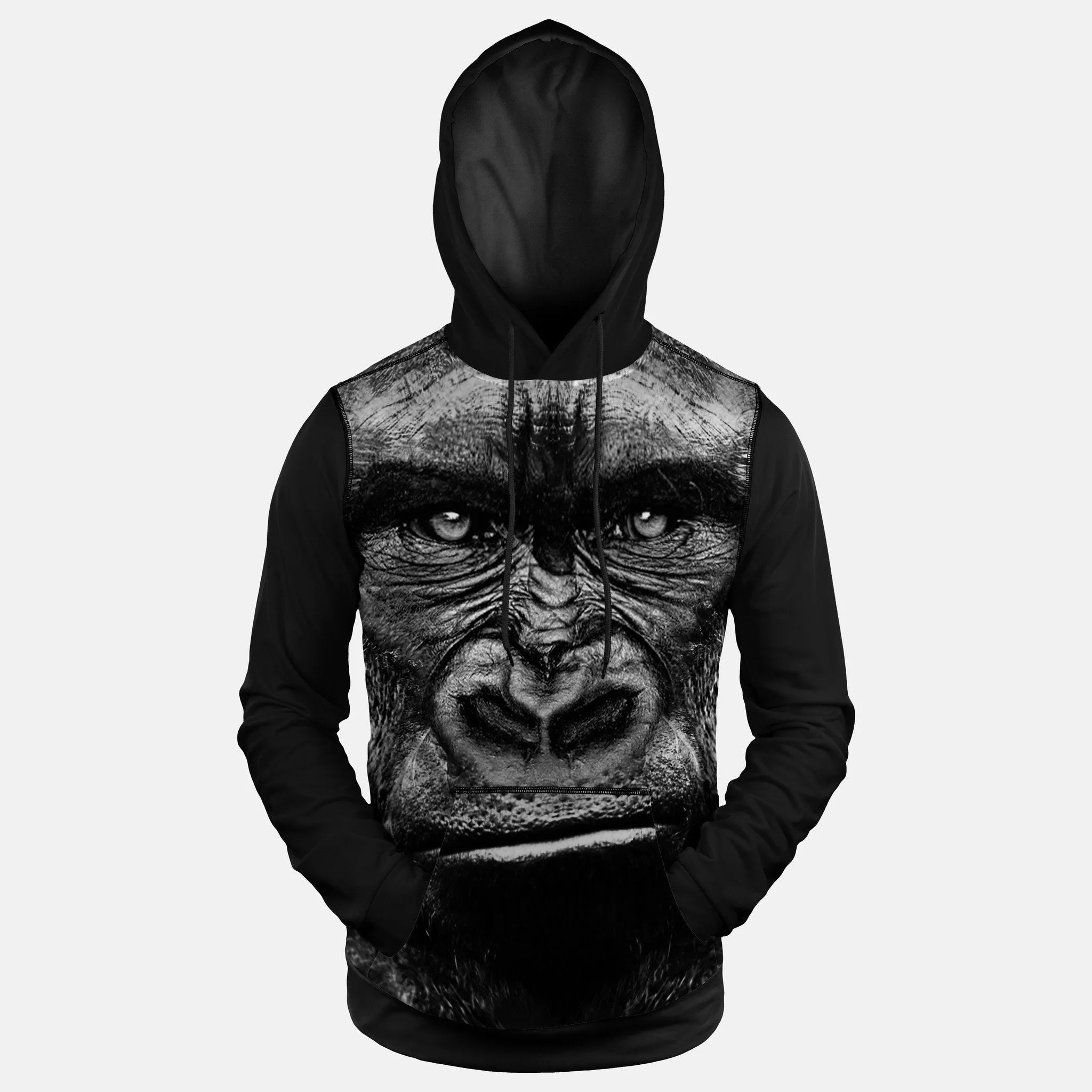 Gorilla fitted throw on hoodie