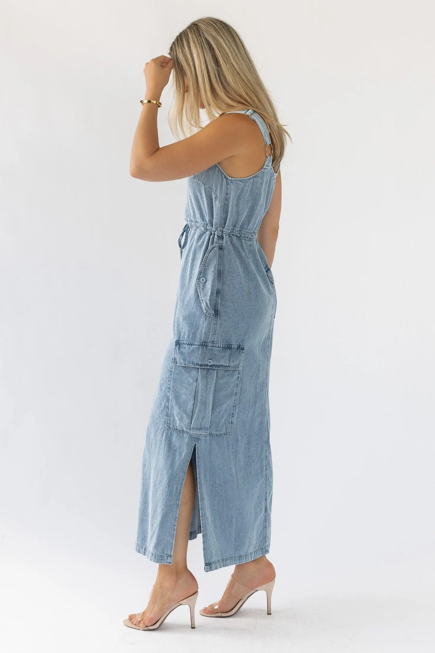 Huxley Blue Denim Midi Dress