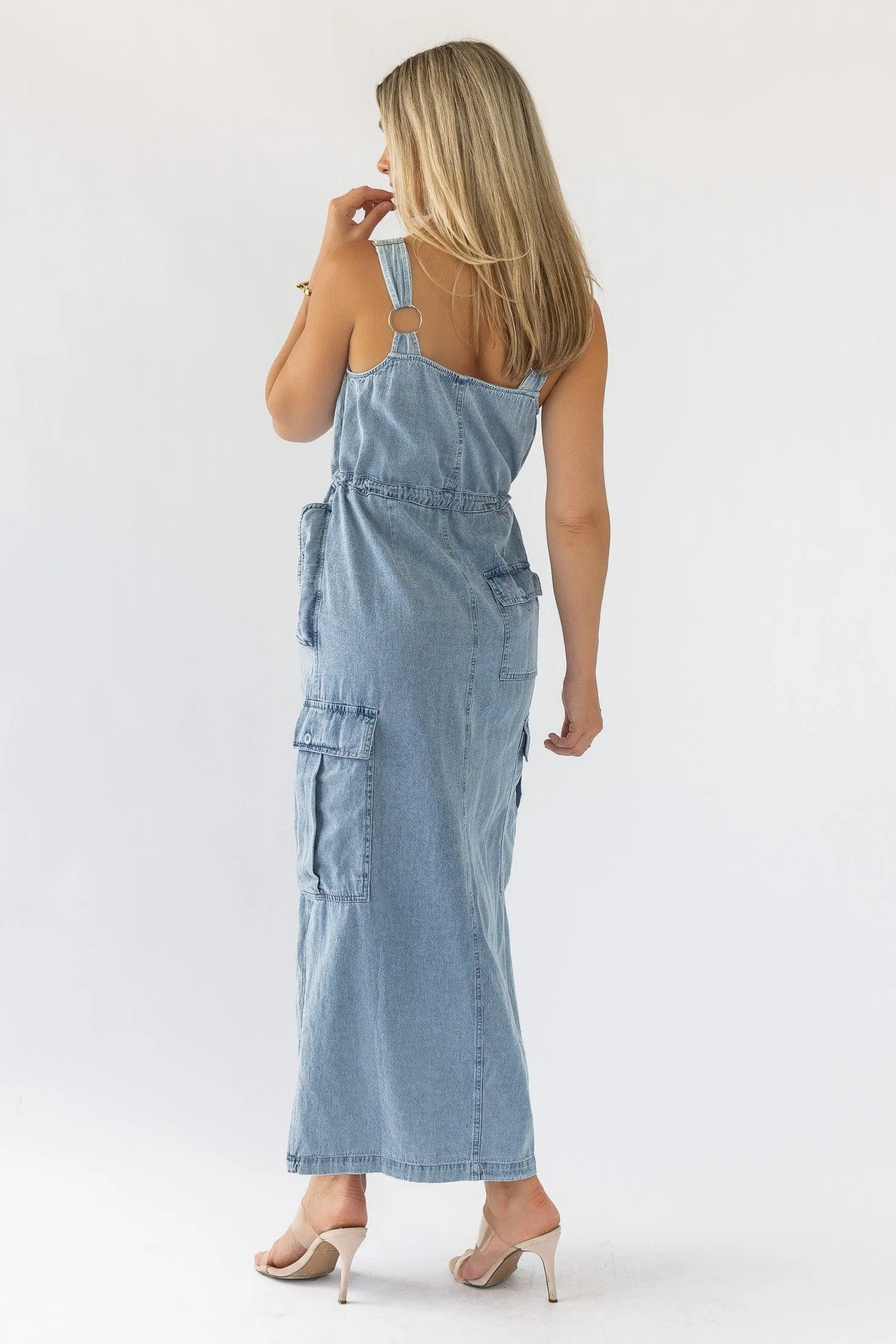 Huxley Blue Denim Midi Dress