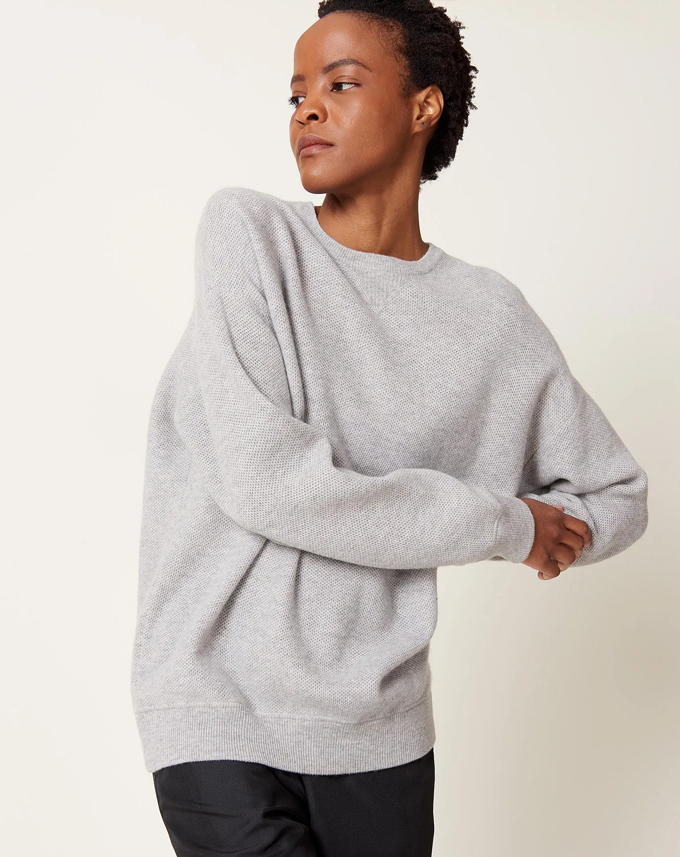 Idris Sweater in Light Heather Grey