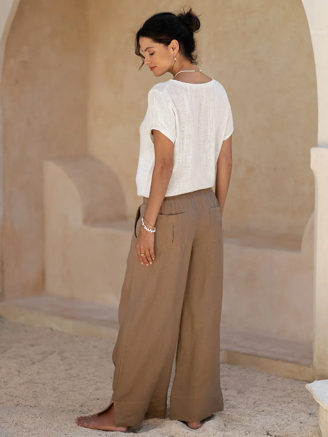 Indali French Linen Pants Cinnamon