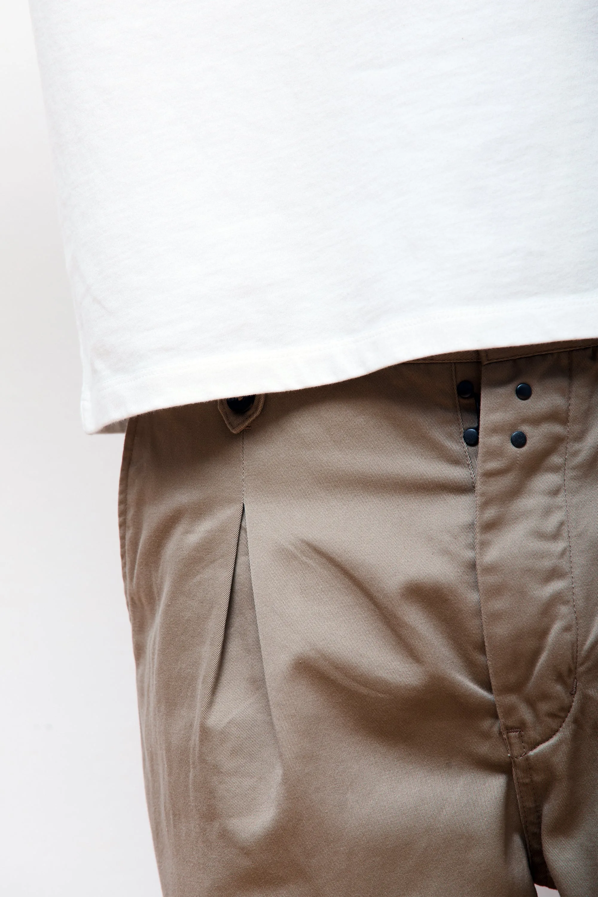 Inverted Pleat Pants Khaki