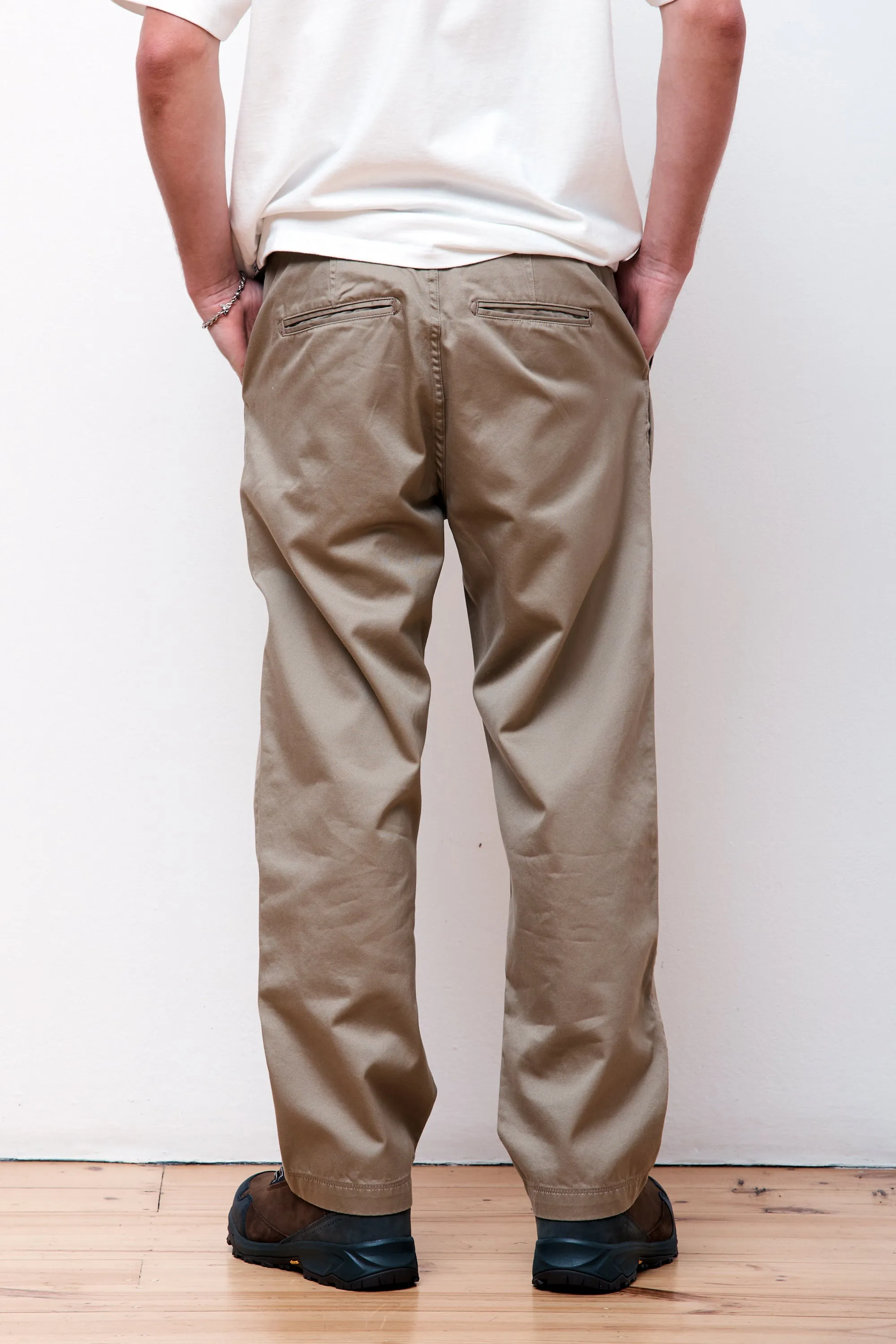 Inverted Pleat Pants Khaki