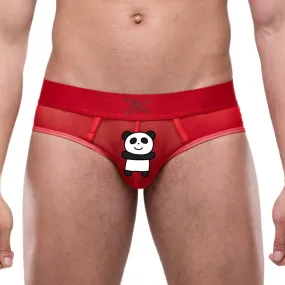 Just The Bones Sheer Brief Red