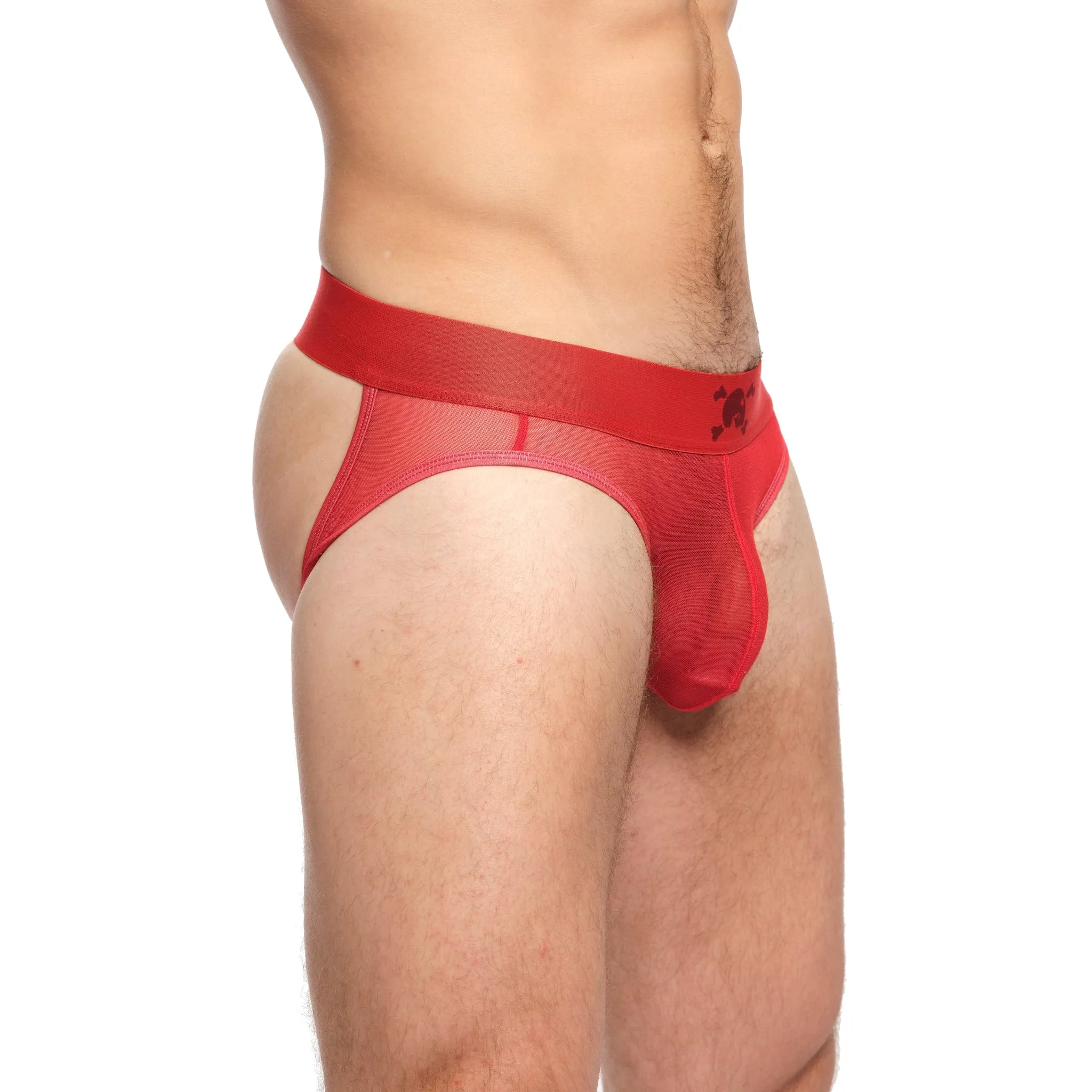 Just The Bones Sheer Y Jock Red