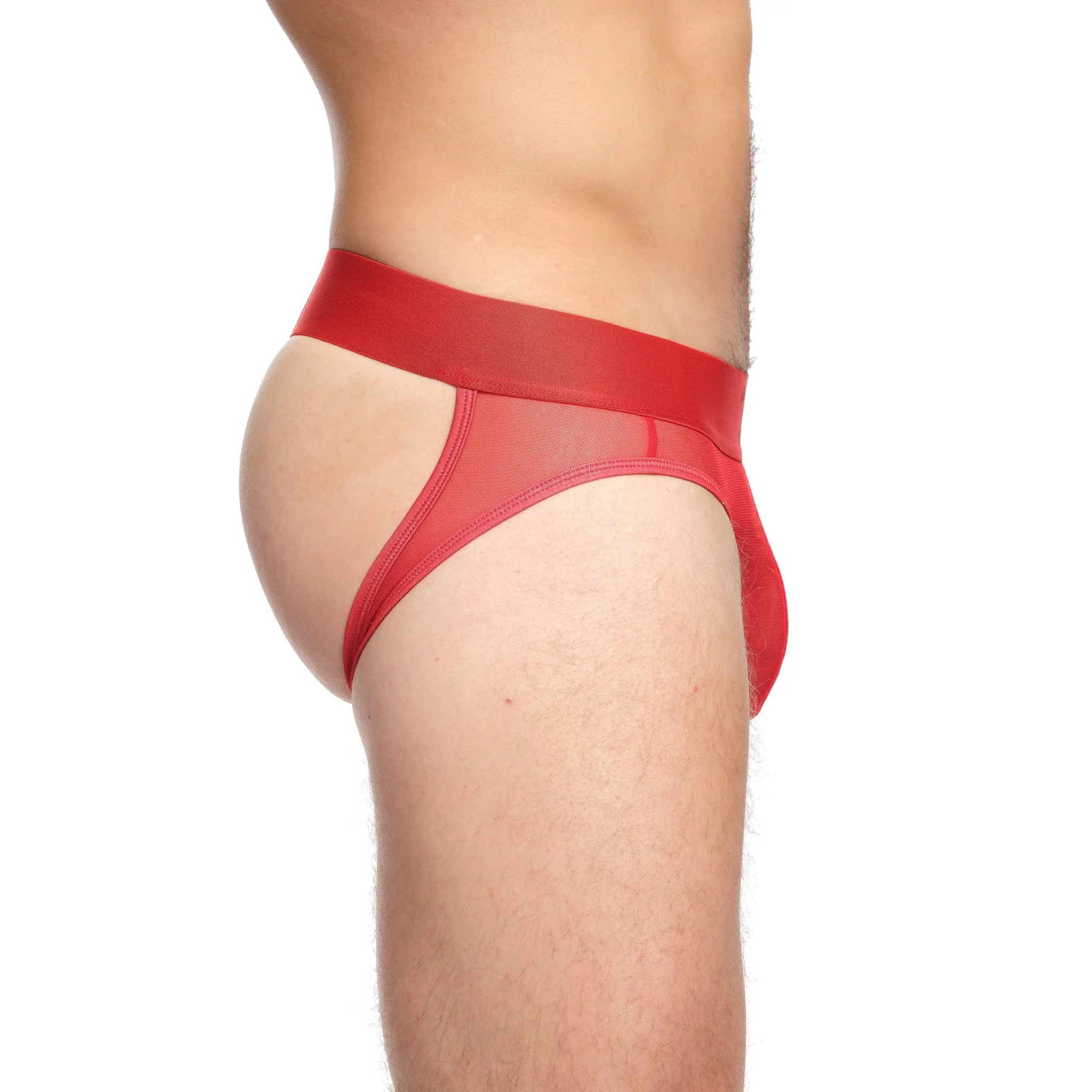 Just The Bones Sheer Y Jock Red