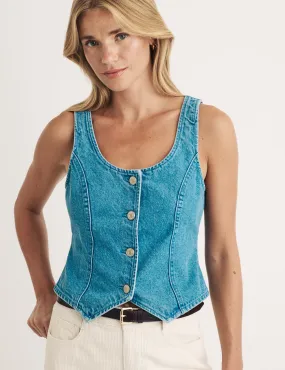 Light Wash Denim Waistcoat