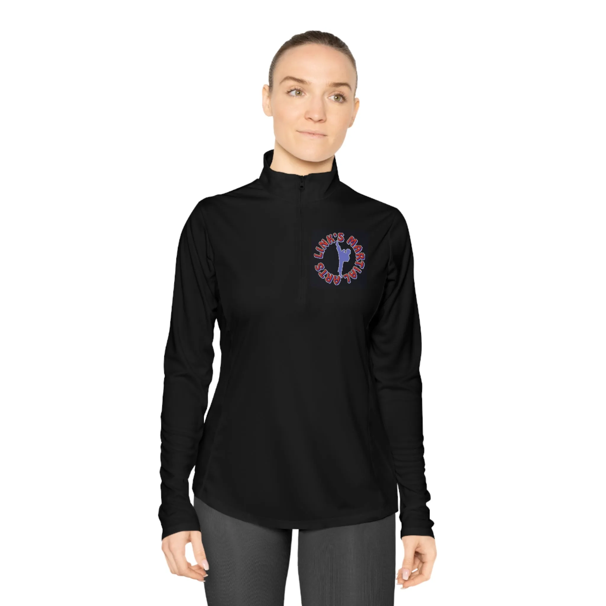 Link's Martial Arts Ladies Quarter-Zip Logo Pullover