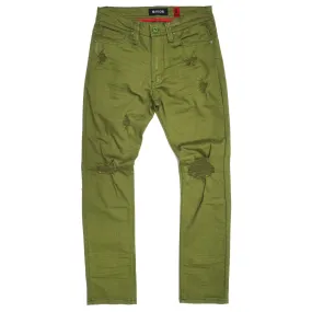 M1932 Makobi Brighton Shredded Twill Jeans - Green