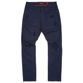 M1932 Makobi Brighton Shredded Twill Jeans - Navy