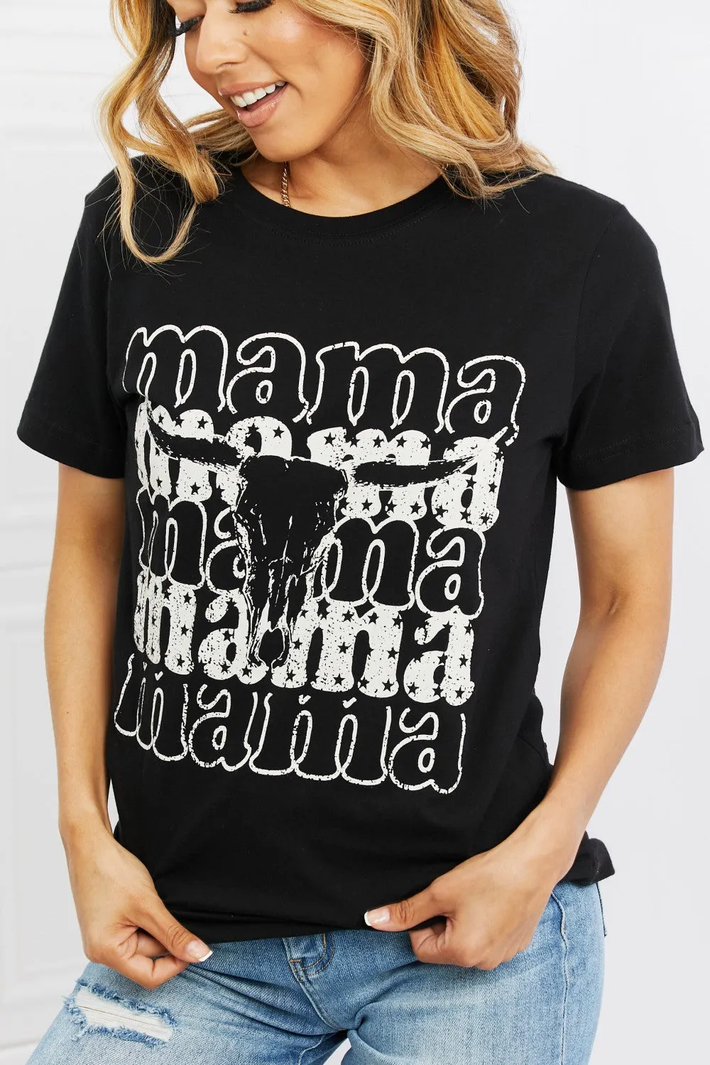 Mama Bull Skull Tee (DS)