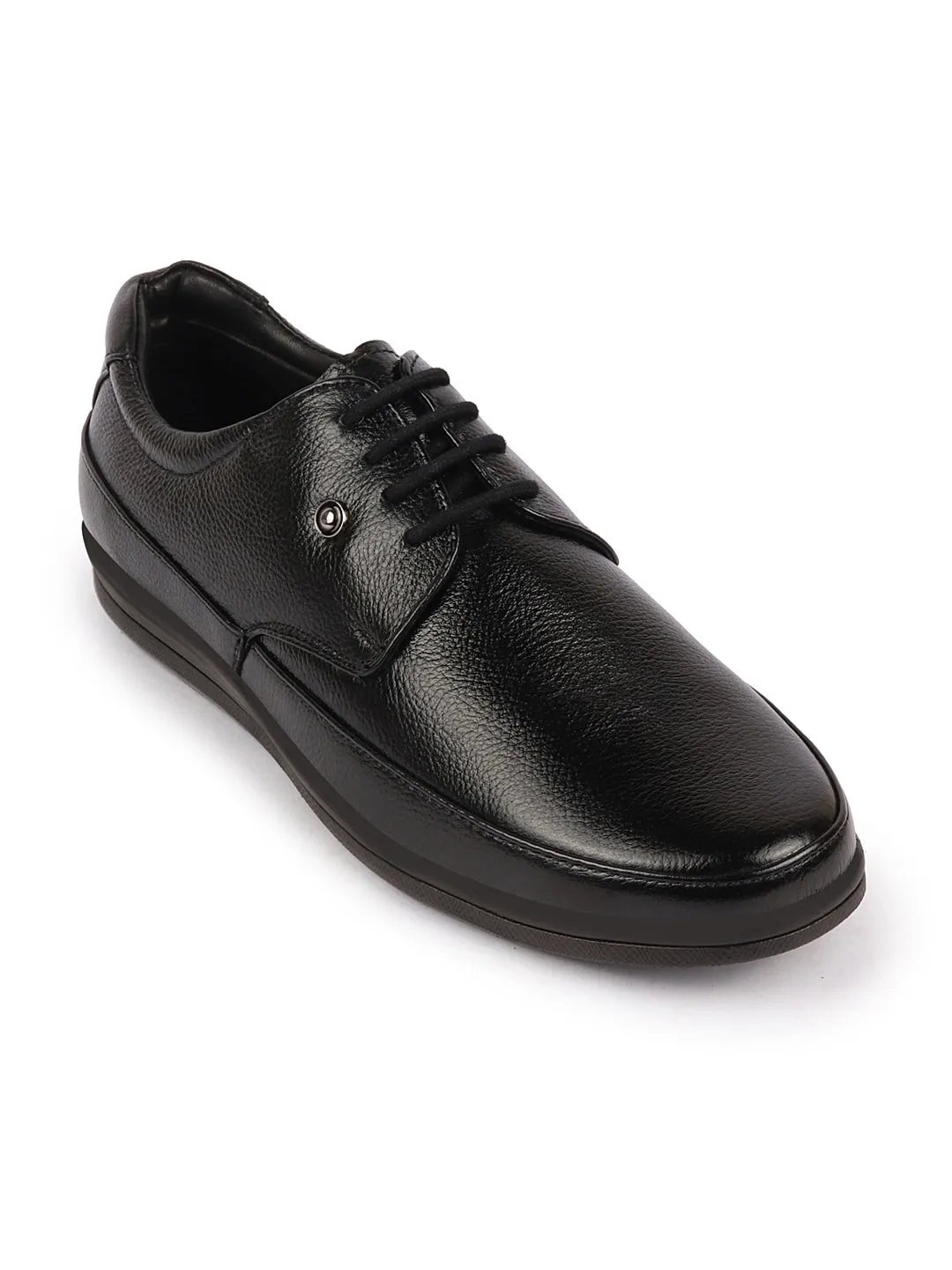 Men Black Formal Office Genuine Leather Lace Up Shoes