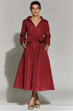 Moskada Puket Burgandy Red Belted A-Line Occasion Dress