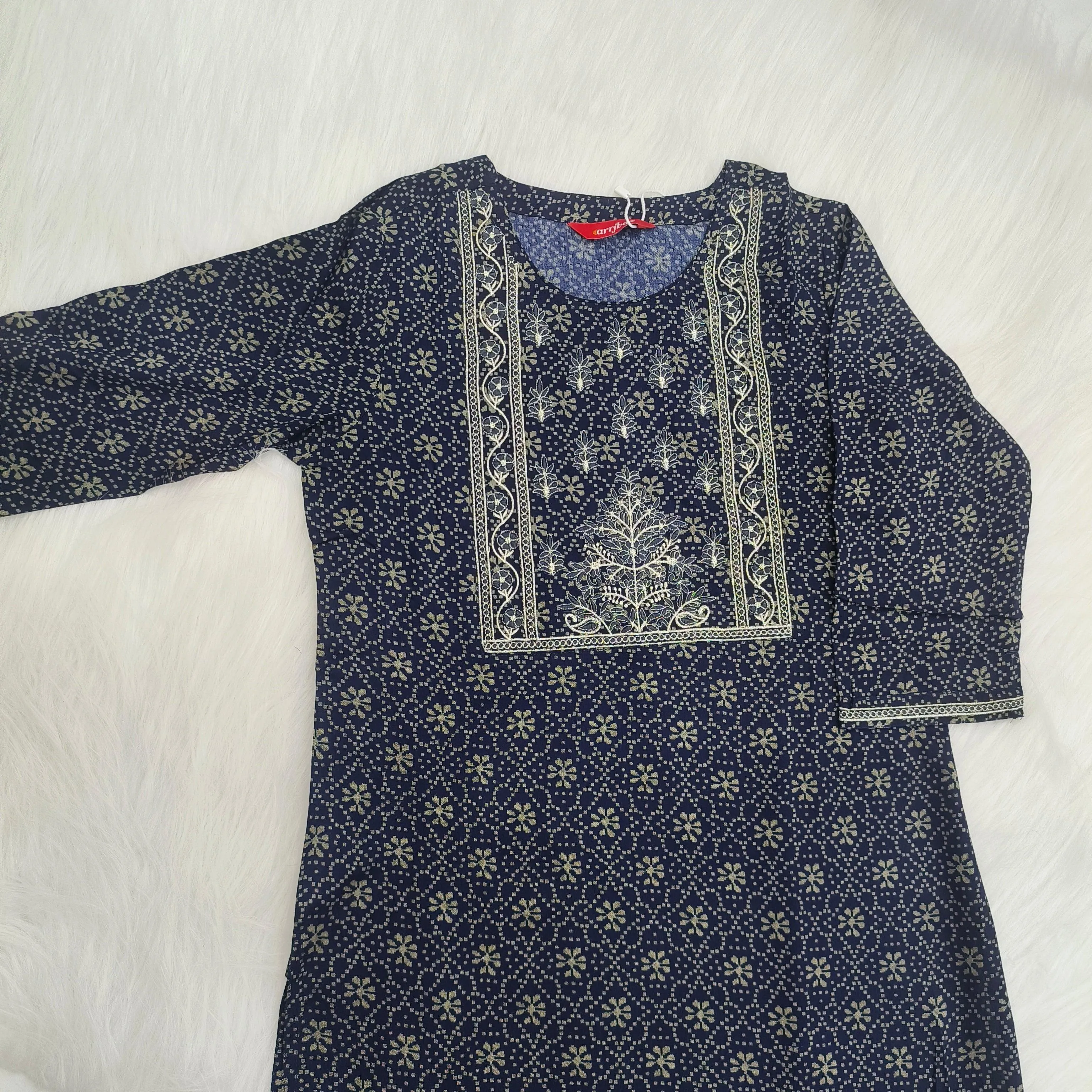 NAVY BLUE PRINTED KURTA