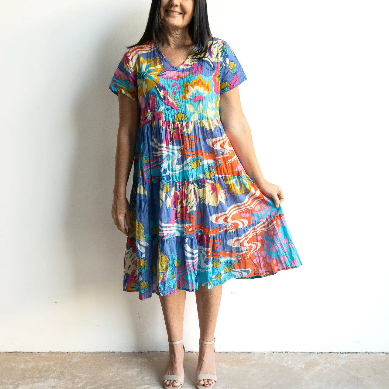 One Summer Tiered Smock Dress - Splash