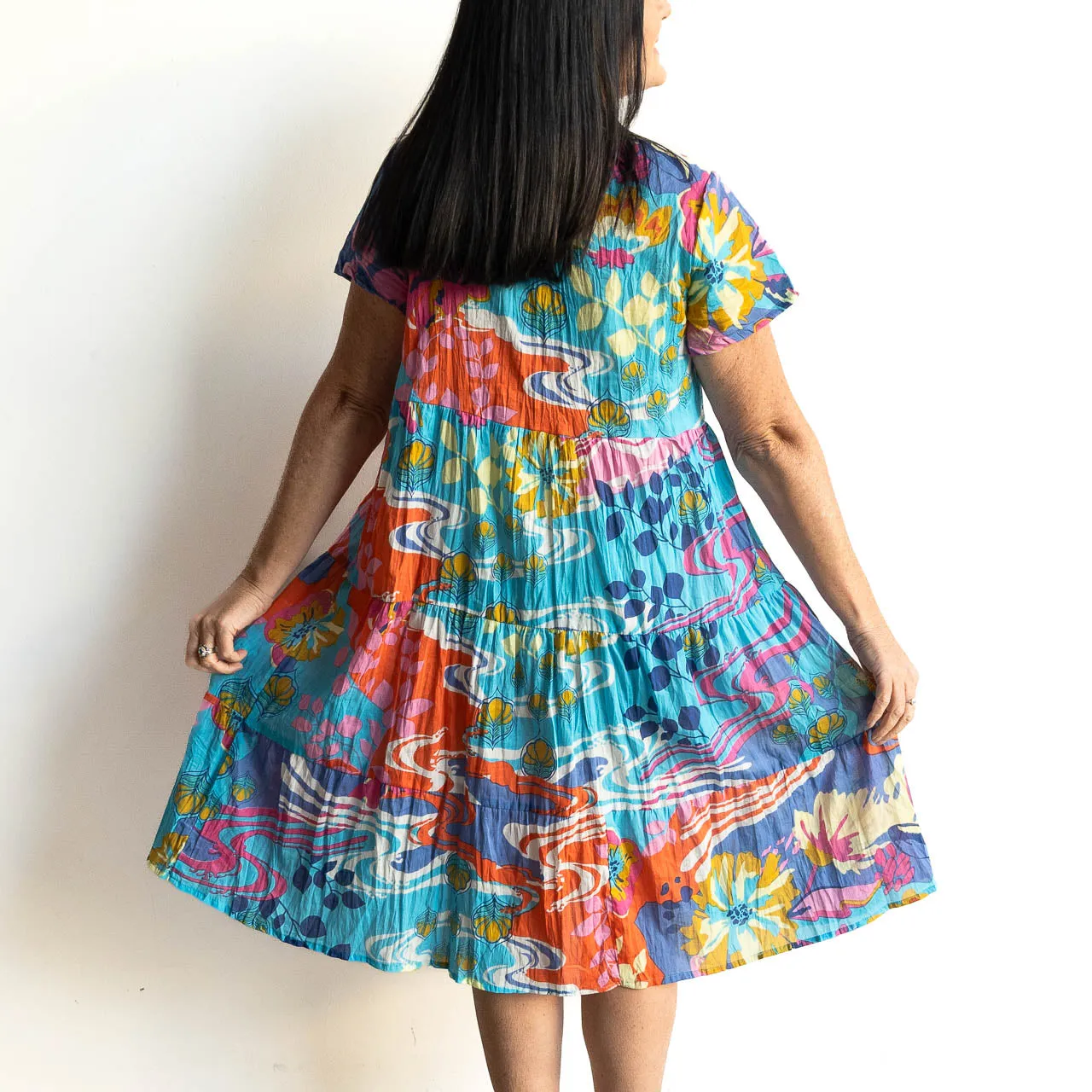 One Summer Tiered Smock Dress - Splash