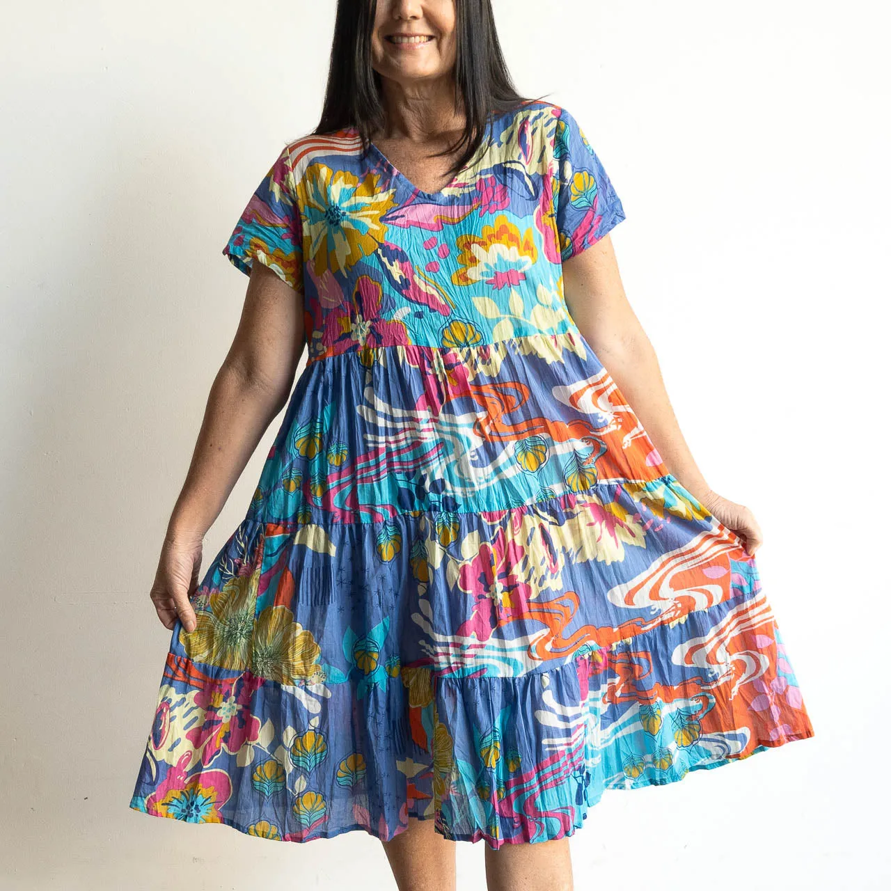 One Summer Tiered Smock Dress - Splash