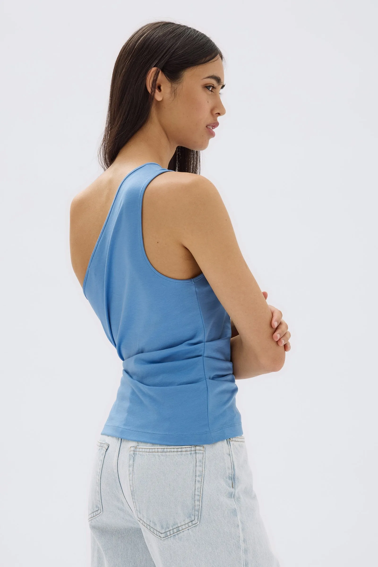 Orchid Jersey One Shoulder Top