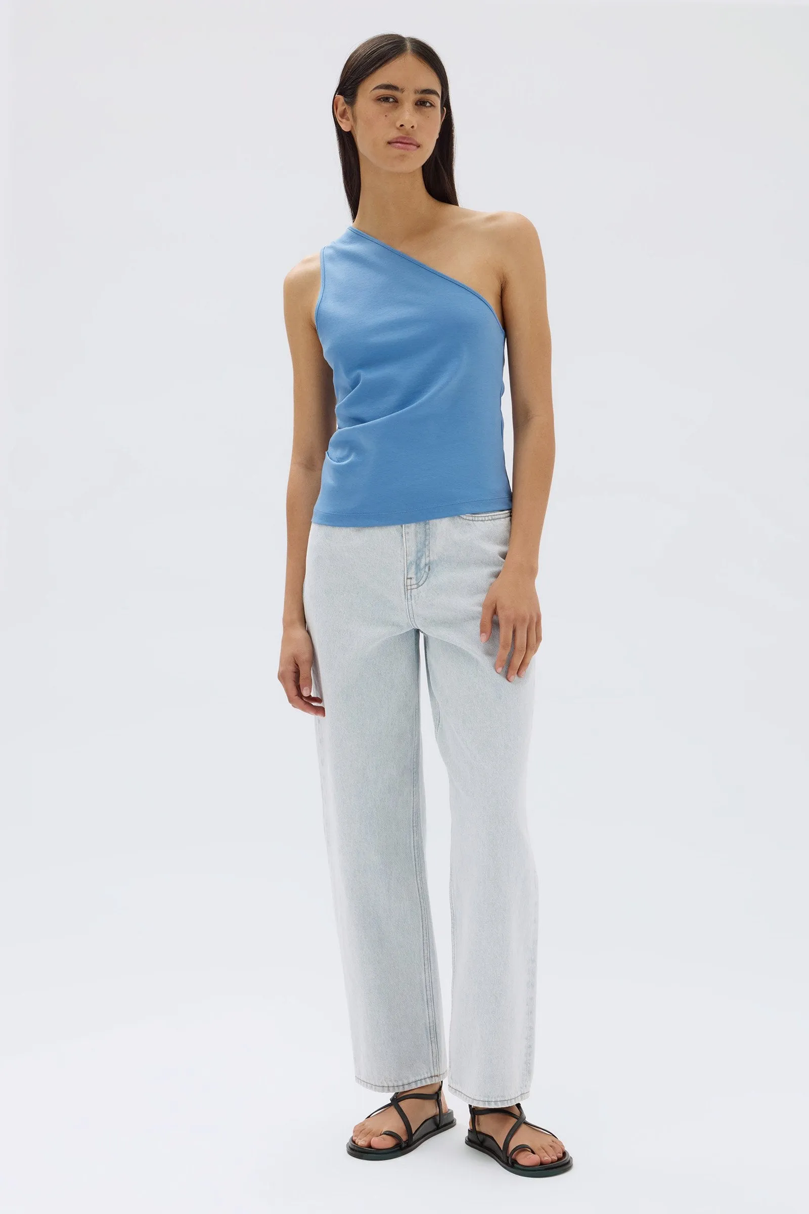 Orchid Jersey One Shoulder Top