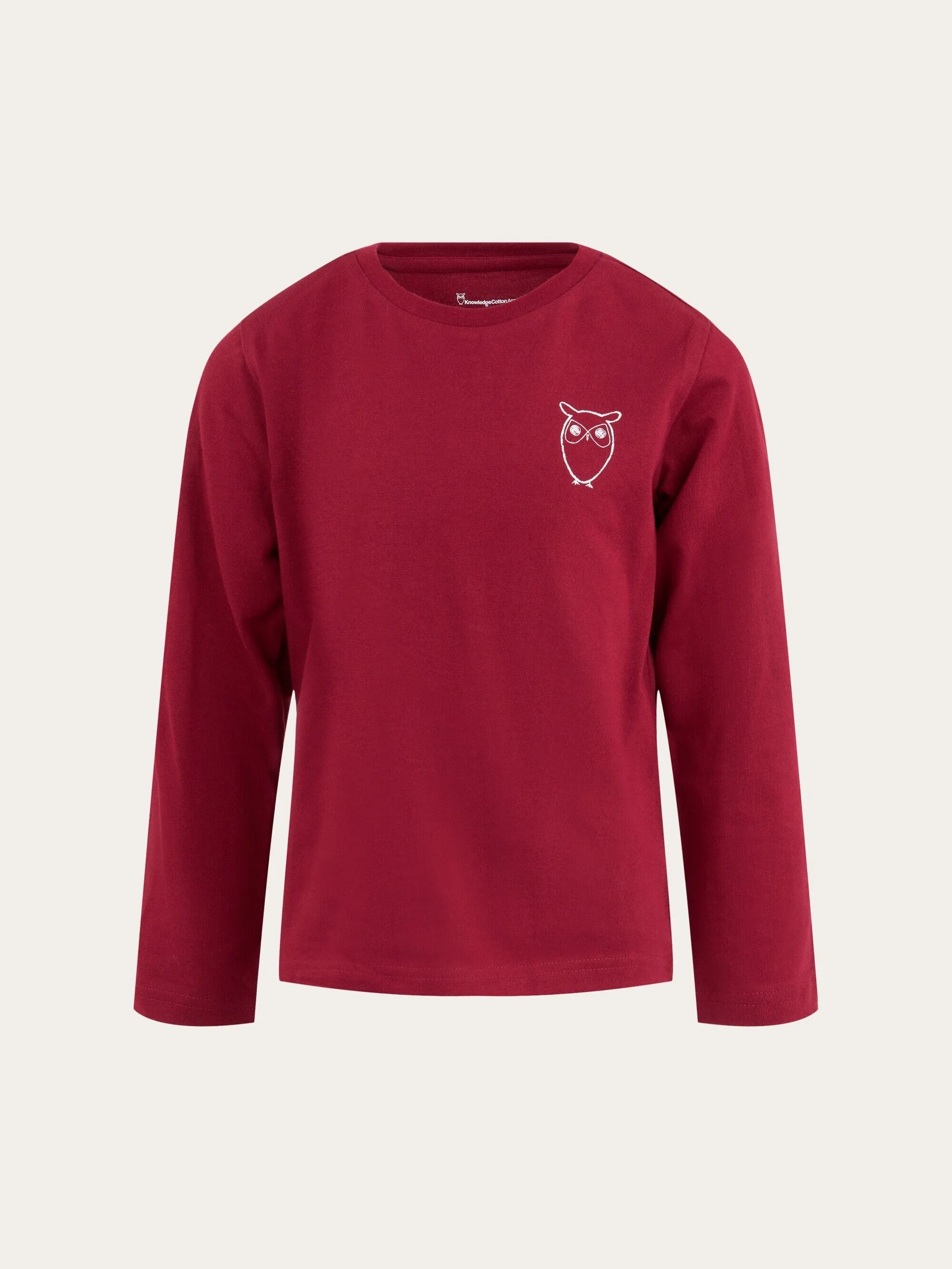 Owl long sleeve t-shirt - Rhubarb