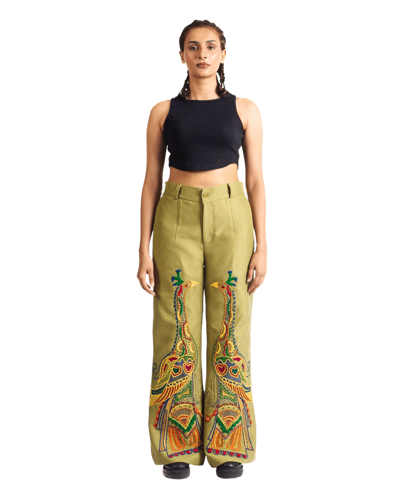 "PEACOCK SYMPHONY" TROUSERS