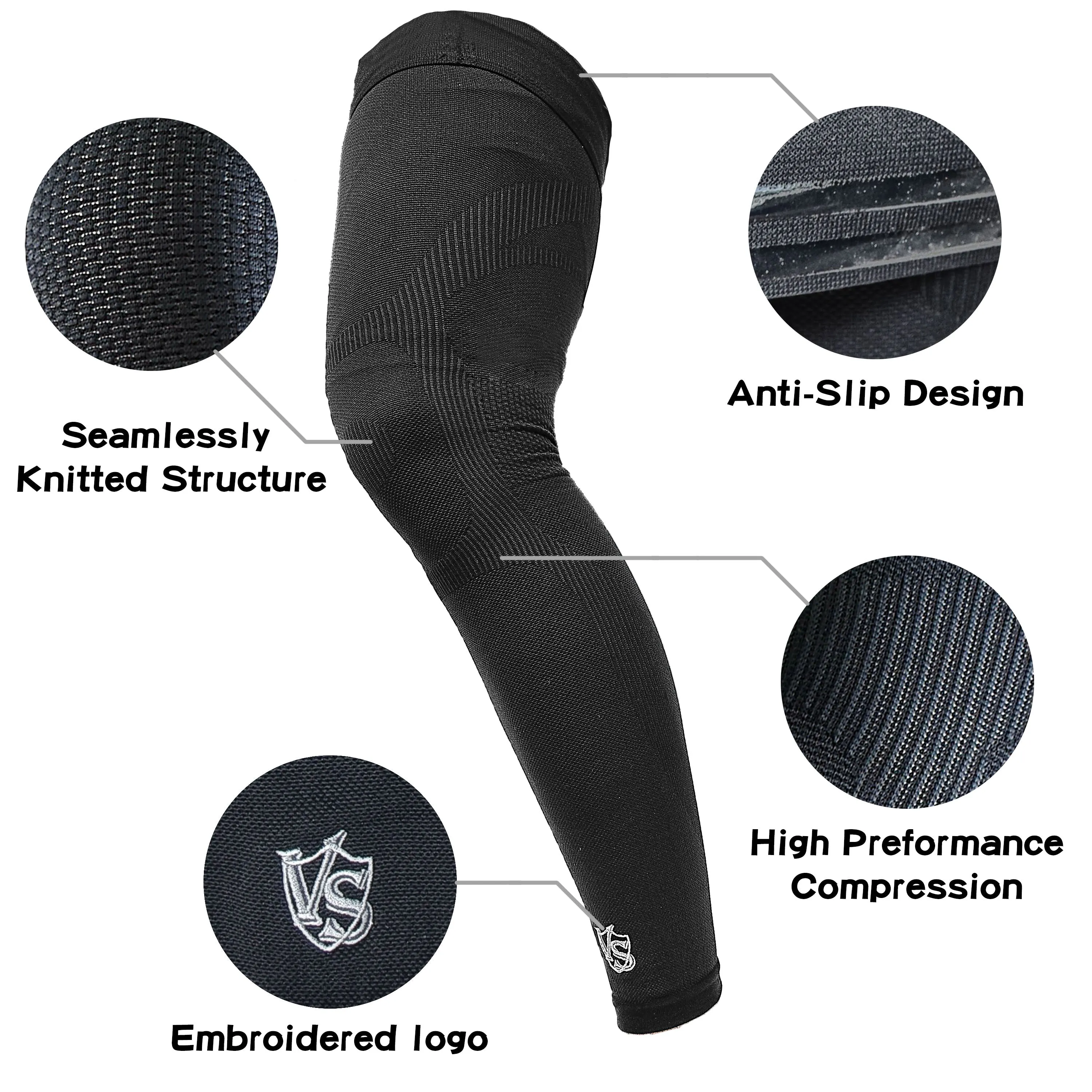 Recovery Leg Sleeves - Compression Full Leg Sleeves (Pair)