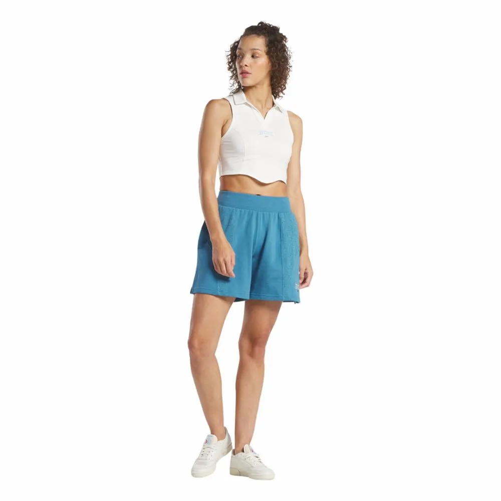 Reebok Apparel Women Reebok Classics Varsity High-Rise Rib Shorts STEBLU