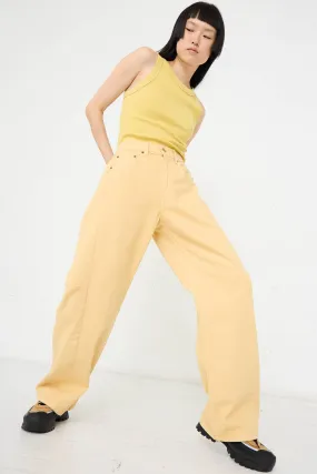 Relaxed Lasso Long Jean in Yellow Overdye