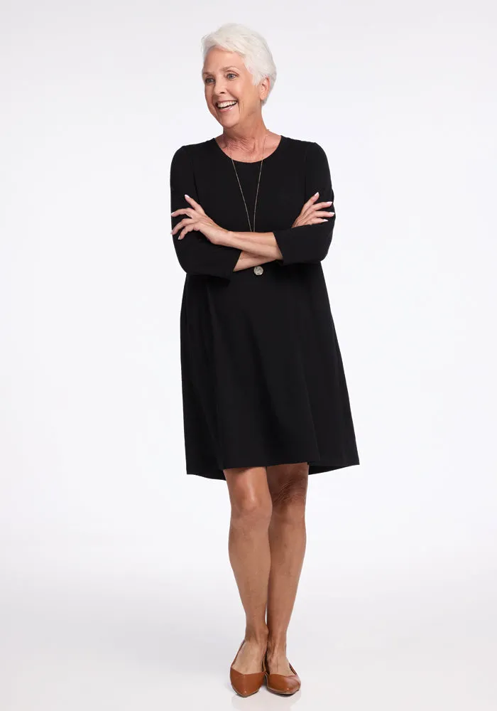 Rissa A Line Dress - Black