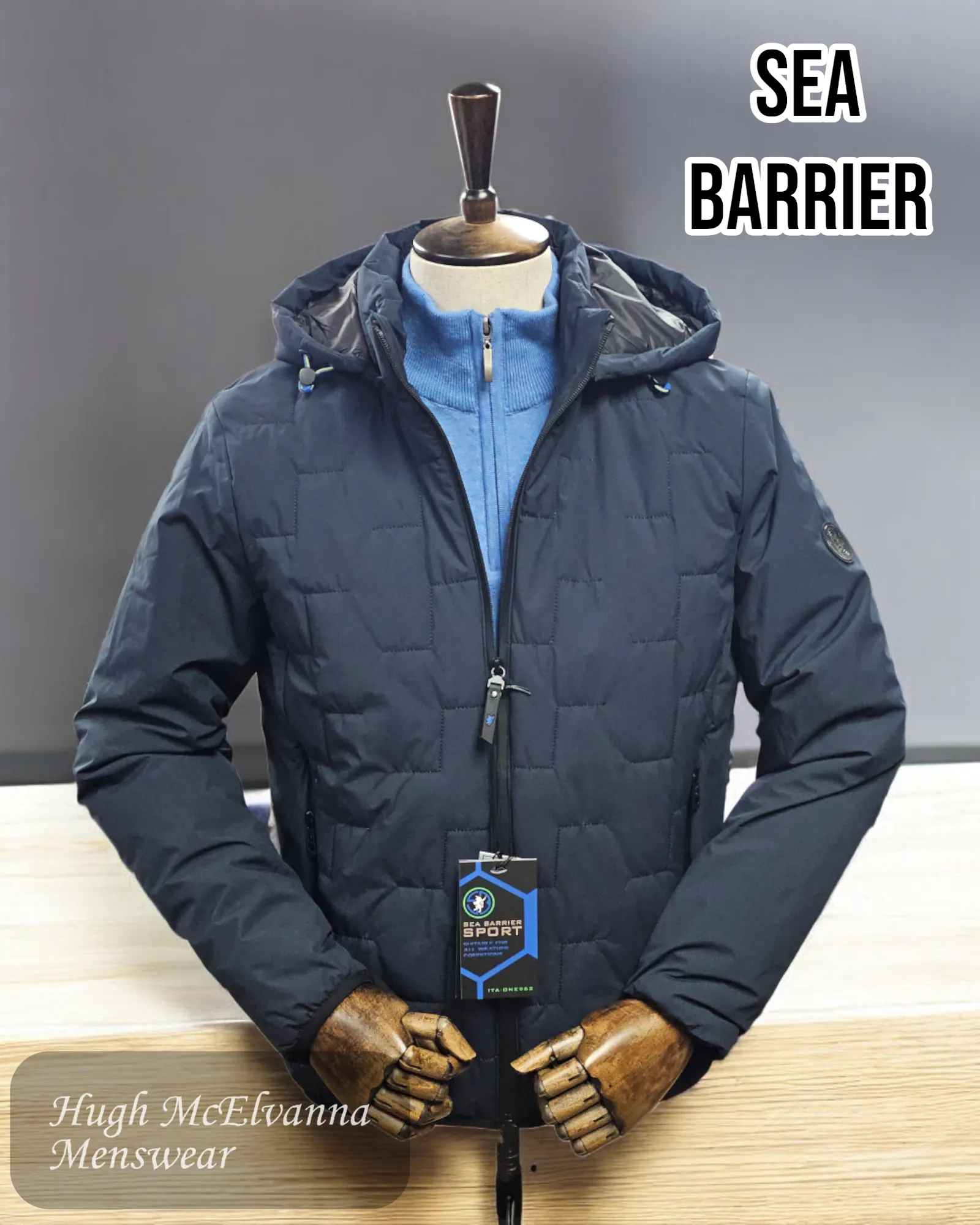 Sea Barrier LEONE Navy Hooded Jacket