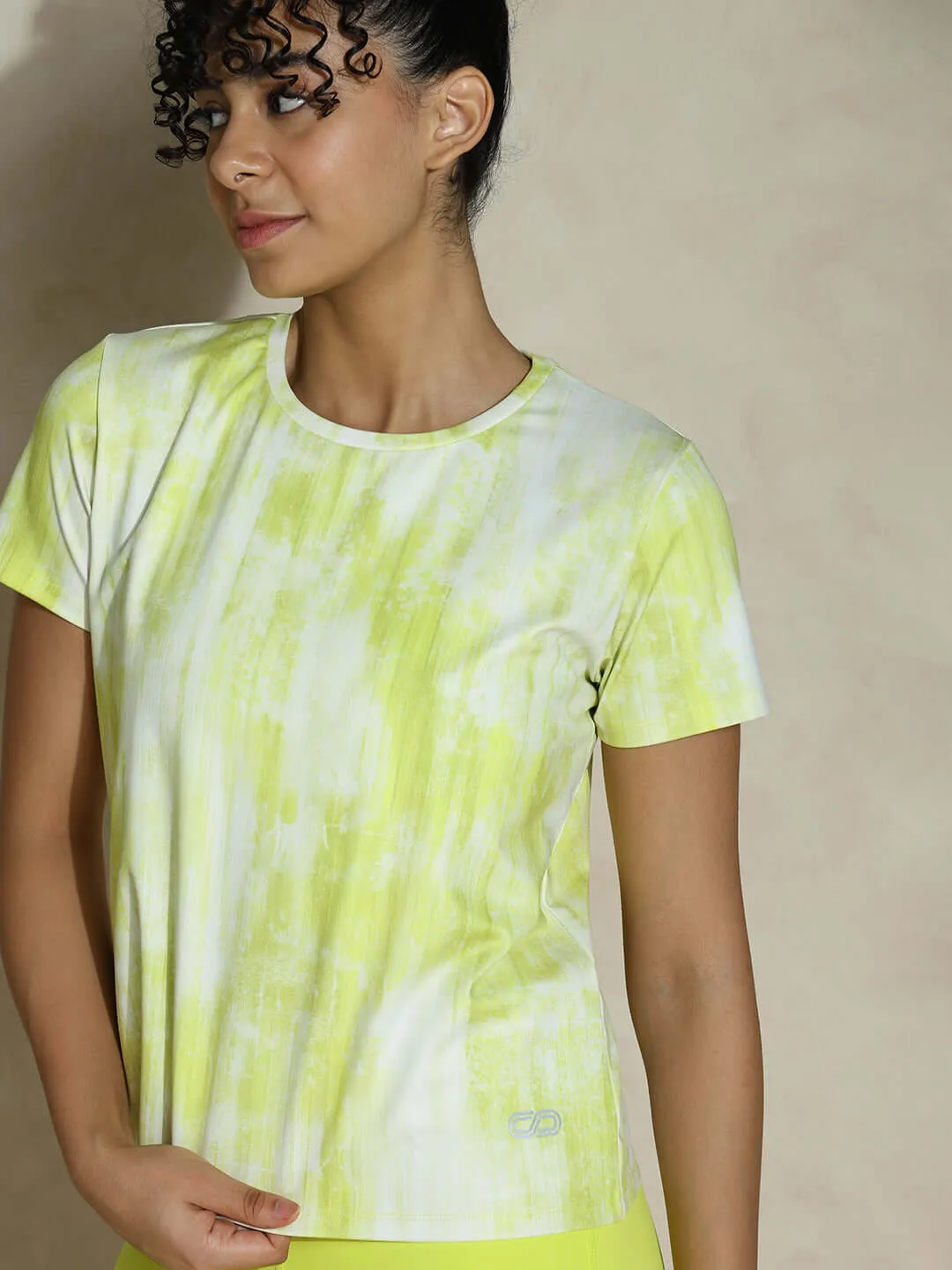 Shibori Wicking Tee Lemon Grunge