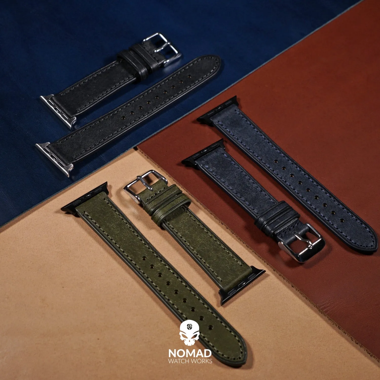 Signature Pueblo Leather Strap in Olive (Apple Watch)