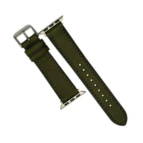 Signature Pueblo Leather Strap in Olive (Apple Watch)