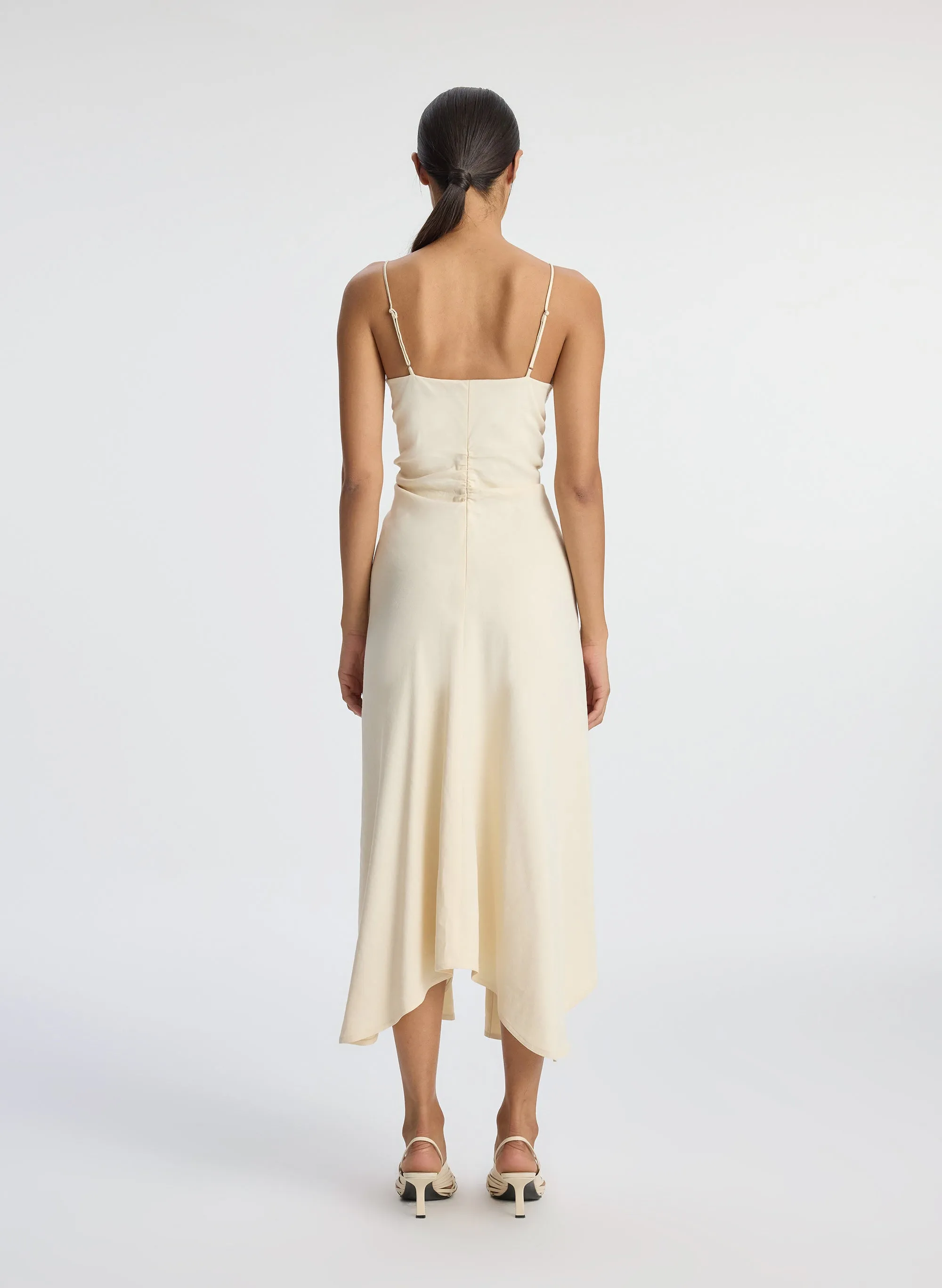 Silvia Stretch Linen Midi Dress